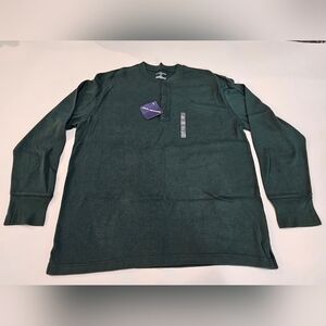 John Ashford Essentials Size XXL Cotton DARK GREEN Long Sleeve Knit Shirt NWTN